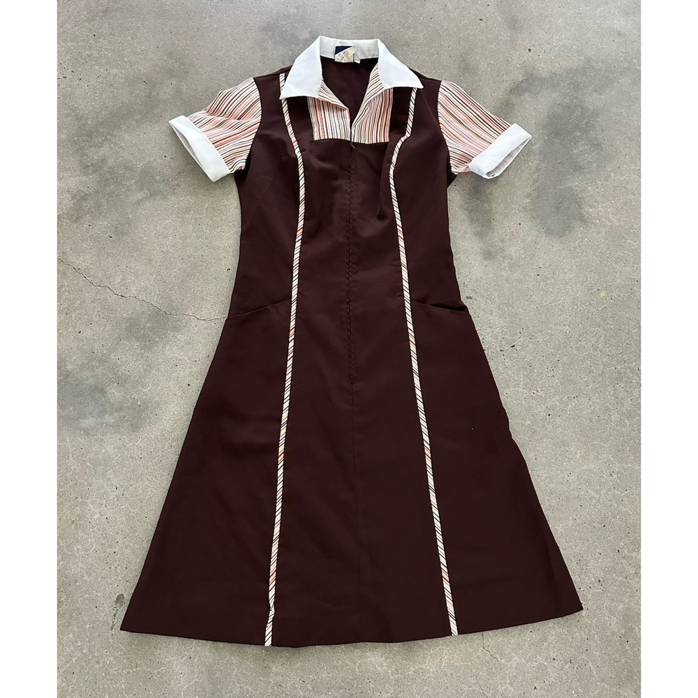 Vintage Retro Ramm Styles Zip Waitress Maid Uniform Dress Women's Size 10